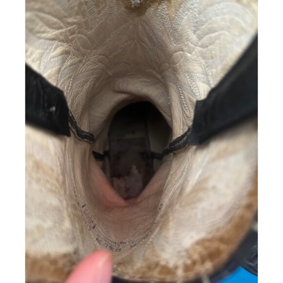 Dan Post Western Cowboy Boots Mens 8.5 Black Leather Embroidered Stitch Rodeo - Picture 5 of 14